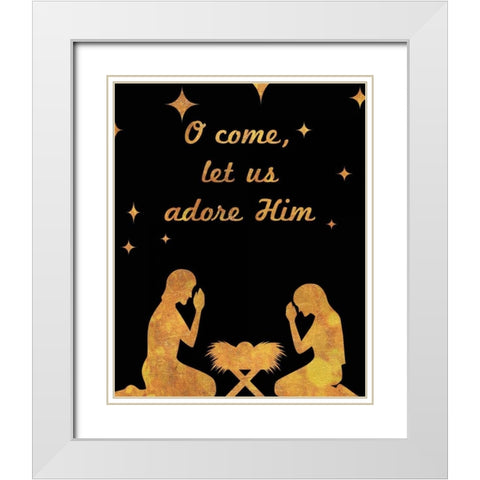 O Christmas I White Modern Wood Framed Art Print with Double Matting by Studio, Sd Graphics