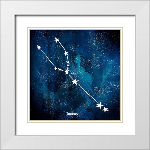 Taurus White Modern Wood Framed Art Print with Double Matting by Papa, Kat