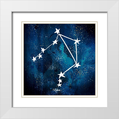 Libra White Modern Wood Framed Art Print with Double Matting by Papa, Kat