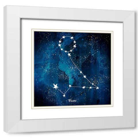 Pisces White Modern Wood Framed Art Print with Double Matting by Papa, Kat