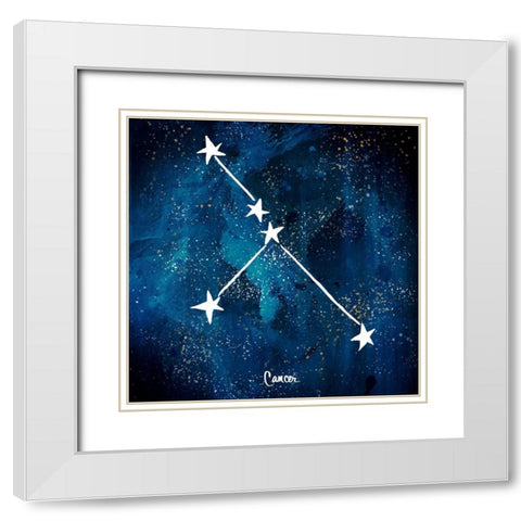 Cancer White Modern Wood Framed Art Print with Double Matting by Papa, Kat