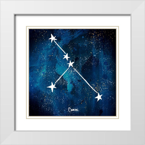Cancer White Modern Wood Framed Art Print with Double Matting by Papa, Kat
