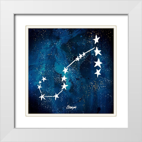 Scorpio White Modern Wood Framed Art Print with Double Matting by Papa, Kat