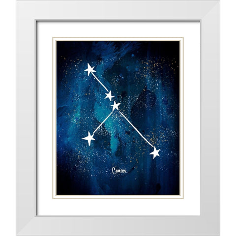 Cancer White Modern Wood Framed Art Print with Double Matting by Papa, Kat