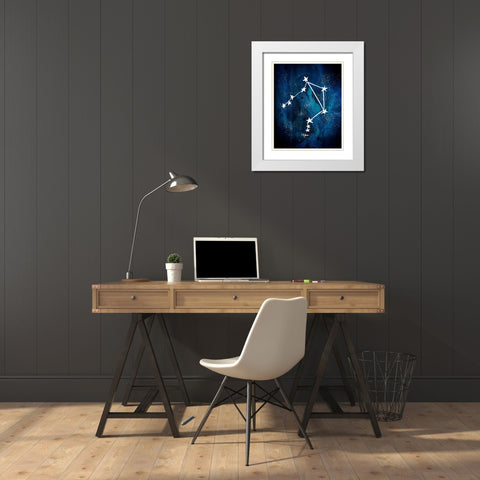 Libra White Modern Wood Framed Art Print with Double Matting by Papa, Kat