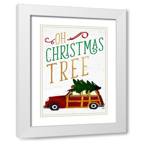 Oh Christmas Tree White Modern Wood Framed Art Print with Double Matting by DeRice, Julie