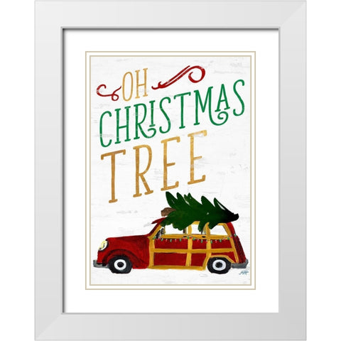 Oh Christmas Tree White Modern Wood Framed Art Print with Double Matting by DeRice, Julie