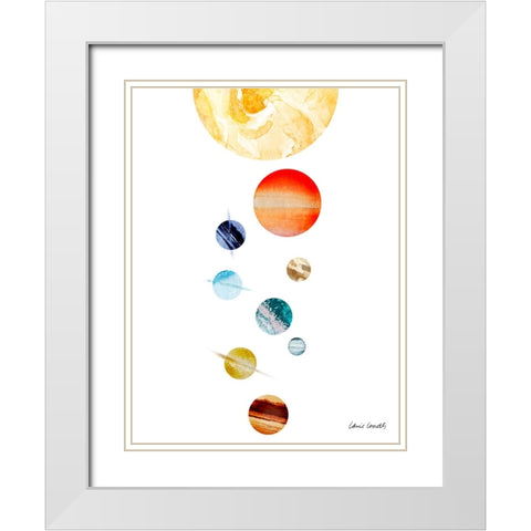 Collection Of Planets White Modern Wood Framed Art Print with Double Matting by Loreth, Lanie