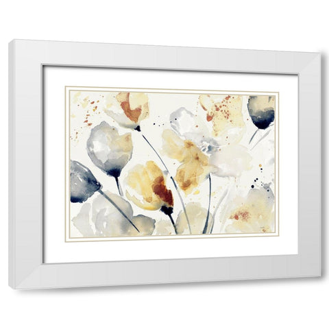 Autumn Abstract Floral White Modern Wood Framed Art Print with Double Matting by Loreth, Lanie