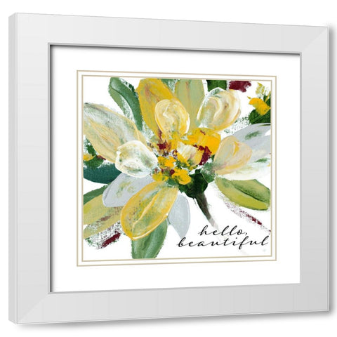 Hello Beautiful White Modern Wood Framed Art Print with Double Matting by Loreth, Lanie