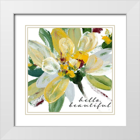 Hello Beautiful White Modern Wood Framed Art Print with Double Matting by Loreth, Lanie