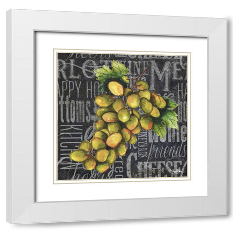 Wine Grapes I White Modern Wood Framed Art Print with Double Matting by Baker, Mary Beth