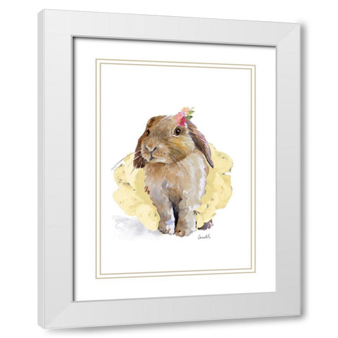 Ballet Bunny II White Modern Wood Framed Art Print with Double Matting by Loreth, Lanie