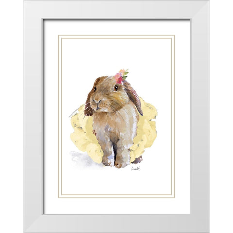 Ballet Bunny II White Modern Wood Framed Art Print with Double Matting by Loreth, Lanie