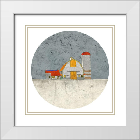 Barn and Silo White Modern Wood Framed Art Print with Double Matting by Mabat, Ynon