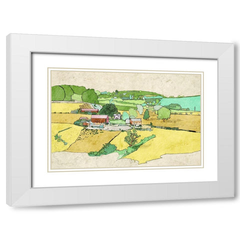 Large Farm White Modern Wood Framed Art Print with Double Matting by Mabat, Ynon