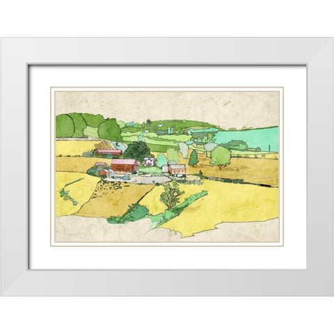 Large Farm White Modern Wood Framed Art Print with Double Matting by Mabat, Ynon