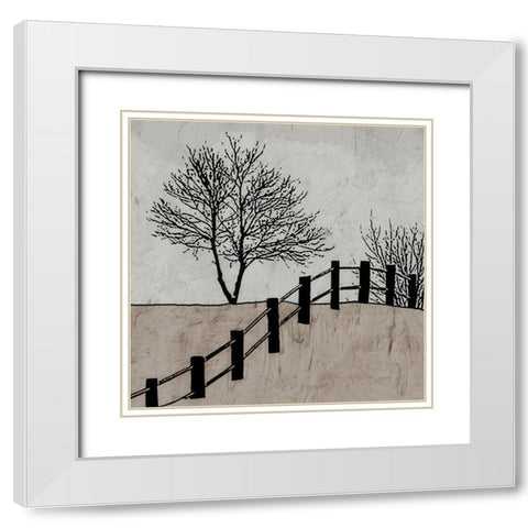 Over the Fence White Modern Wood Framed Art Print with Double Matting by Mabat, Ynon