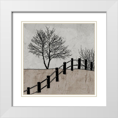 Over the Fence White Modern Wood Framed Art Print with Double Matting by Mabat, Ynon