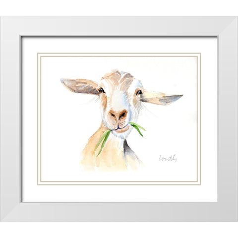 Goat III White Modern Wood Framed Art Print with Double Matting by Loreth, Lanie