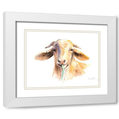 Goat IV White Modern Wood Framed Art Print with Double Matting by Loreth, Lanie
