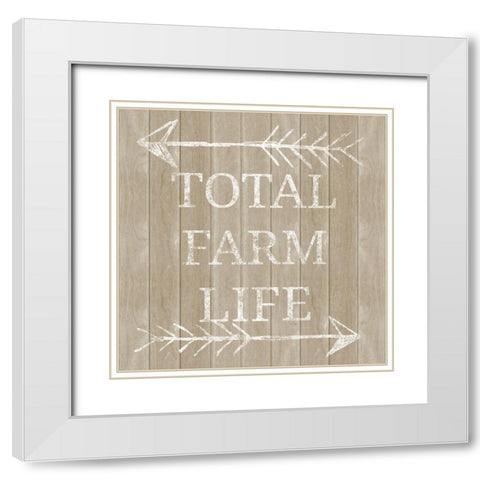 Total Farm Life White Modern Wood Framed Art Print with Double Matting by SD Graphics Studio