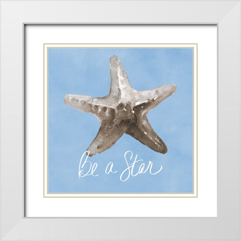 Be A Star Shell White Modern Wood Framed Art Print with Double Matting by Loreth, Lanie