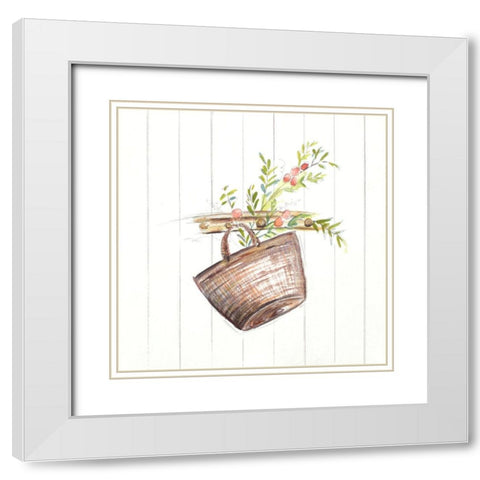 Ramitas II White Modern Wood Framed Art Print with Double Matting by Pinto, Patricia