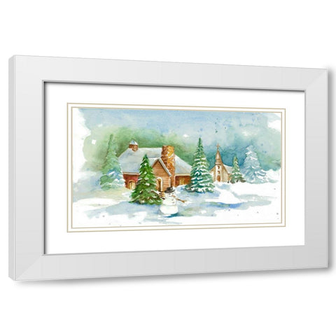 Holiday Town I White Modern Wood Framed Art Print with Double Matting by Loreth, Lanie