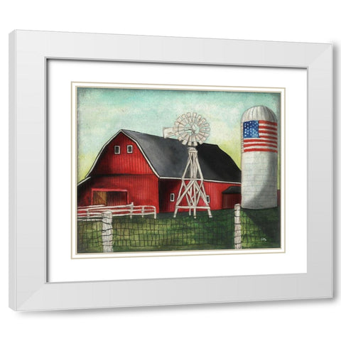 USA Silo White Modern Wood Framed Art Print with Double Matting by Medley, Elizabeth