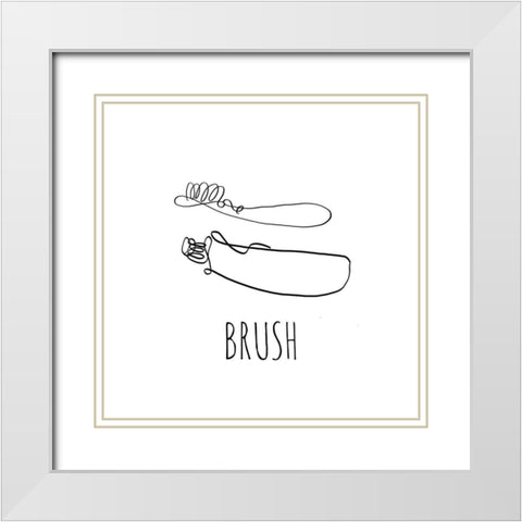 Brush White Modern Wood Framed Art Print with Double Matting by Quach, Anna
