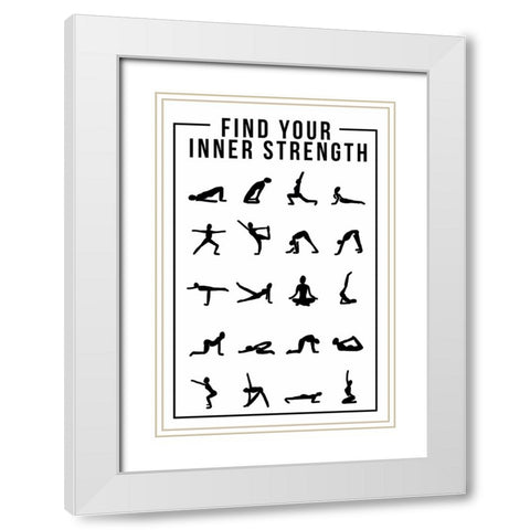 Inner Strength White Modern Wood Framed Art Print with Double Matting by Wilson, Kali
