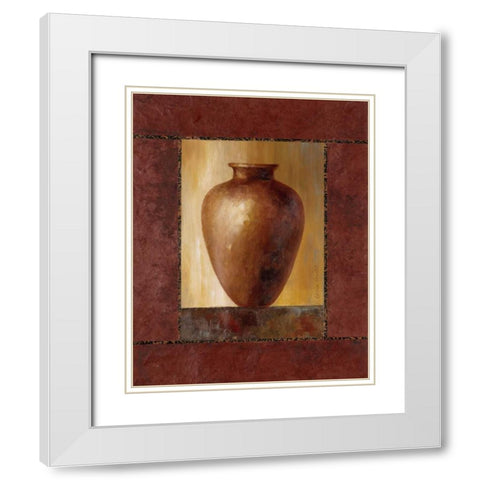 Mahogany Pottery Vase White Modern Wood Framed Art Print with Double Matting by Loreth, Lanie