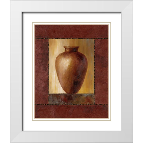 Mahogany Pottery Vase White Modern Wood Framed Art Print with Double Matting by Loreth, Lanie