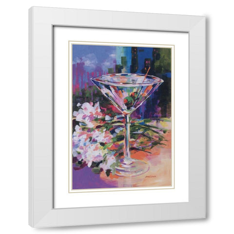 N.Y. Martini White Modern Wood Framed Art Print with Double Matting by Slivka, Jane