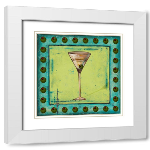 Olive Coctelito White Modern Wood Framed Art Print with Double Matting by Pinto, Patricia