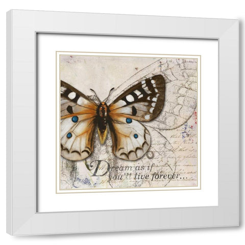 Living your Dreams I White Modern Wood Framed Art Print with Double Matting by Pinto, Patricia