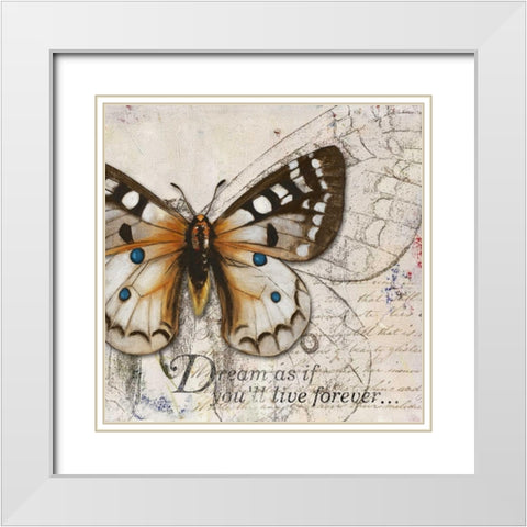 Living your Dreams I White Modern Wood Framed Art Print with Double Matting by Pinto, Patricia
