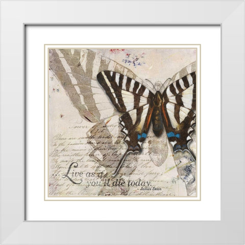 Living your Dreams II White Modern Wood Framed Art Print with Double Matting by Pinto, Patricia