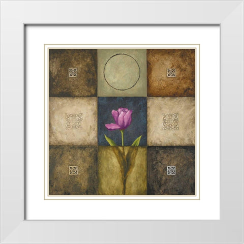 Flourish II White Modern Wood Framed Art Print with Double Matting by Marcon, Michael
