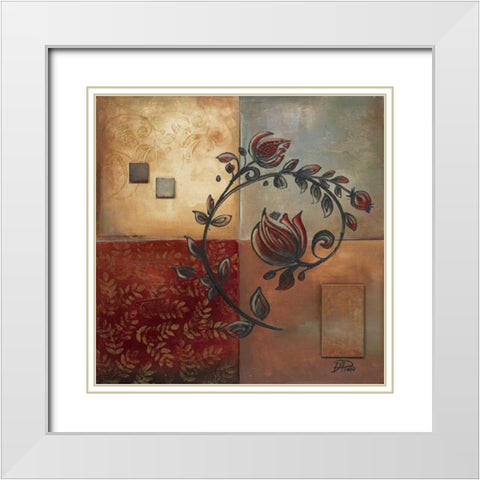 Ornaments I White Modern Wood Framed Art Print with Double Matting by Pinto, Patricia
