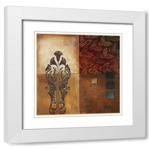 Ornaments II White Modern Wood Framed Art Print with Double Matting by Pinto, Patricia