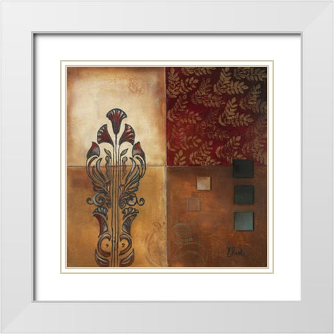 Ornaments II White Modern Wood Framed Art Print with Double Matting by Pinto, Patricia