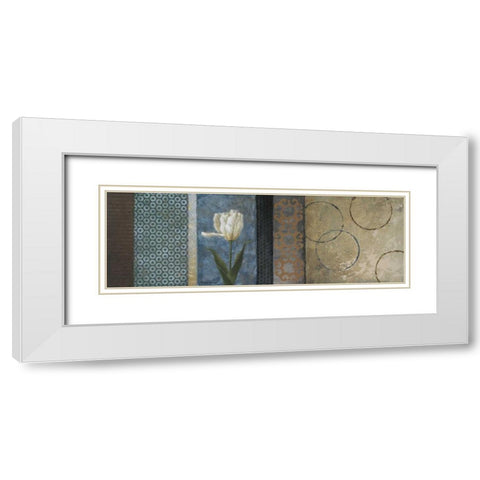 Blue Euphoria White Modern Wood Framed Art Print with Double Matting by Marcon, Michael