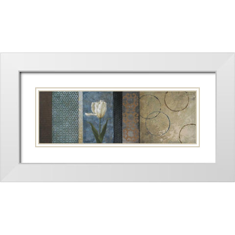 Blue Euphoria White Modern Wood Framed Art Print with Double Matting by Marcon, Michael