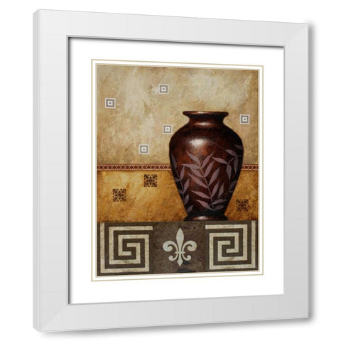 Mahogany Urn I White Modern Wood Framed Art Print with Double Matting by Marcon, Michael