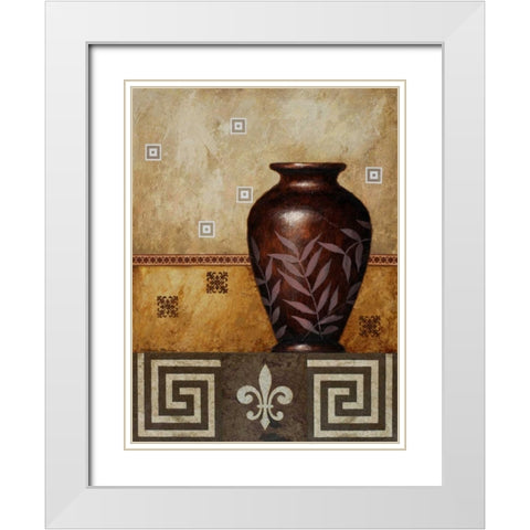 Mahogany Urn I White Modern Wood Framed Art Print with Double Matting by Marcon, Michael