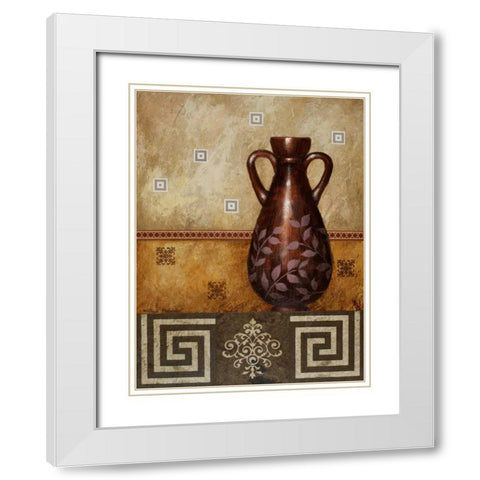 Mahogany Urn II White Modern Wood Framed Art Print with Double Matting by Marcon, Michael
