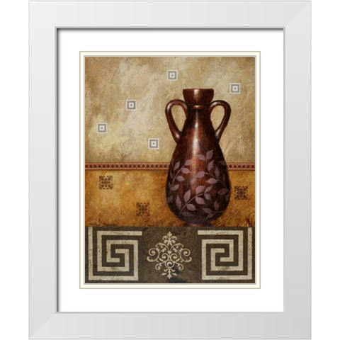 Mahogany Urn II White Modern Wood Framed Art Print with Double Matting by Marcon, Michael