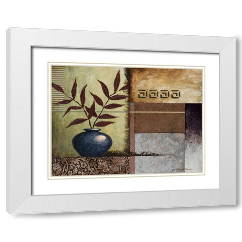 Cobalt Vase White Modern Wood Framed Art Print with Double Matting by Marcon, Michael